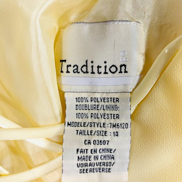 Plus size blouse and skirt set chiffon soft canary yellow SZ 14 top 16 skirt - Picture 2 of 16